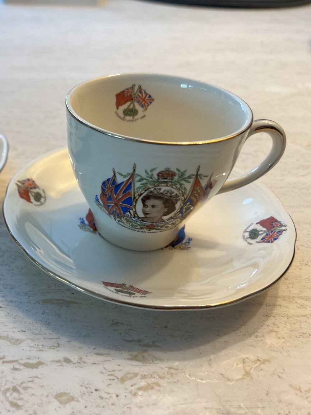 ELIZABETH II CORONATION CUP & SAUCER - RARE